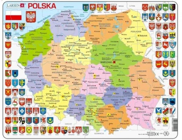 Układanka Mapa Polski 70 elementów
