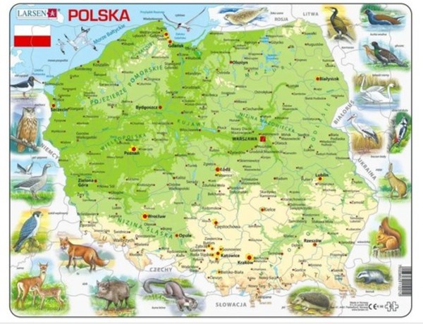 Układanka Mapa Polski 61 elementów