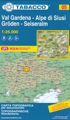 Val Gardena, Alpe di Susi, Groden, Seiseralm Mapa turystyczna Skala: 1:25 000