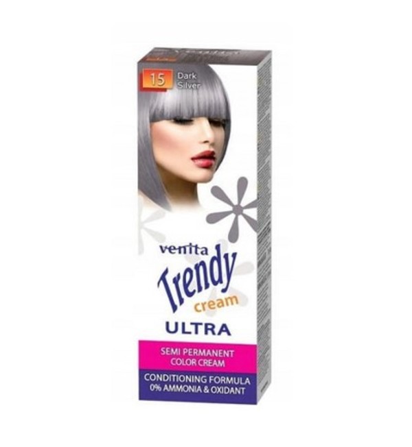 Trendy Color Cream 15 Ciemny Srebrny Kremowy toner do koloryzacji włosów