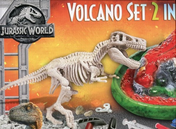 Volcano Set 2 in 1 Volcano & Trex Skeletonto Dig Kit Jurassic World
