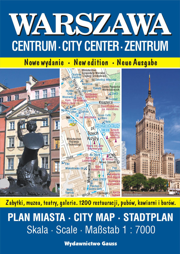 Warszawa centrum Plan miasta 1:7000