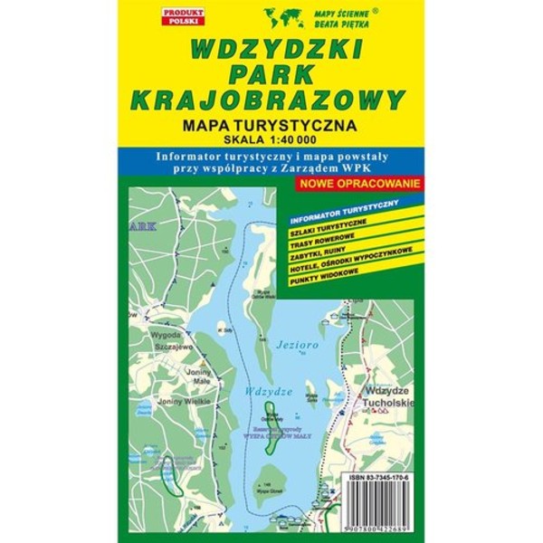 Wdzydzki Park krajobrazowy mapa turystyczna Skala: 1:40 000