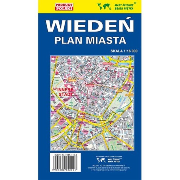 Wiedeń plan miasta Skala: 1:16 000
