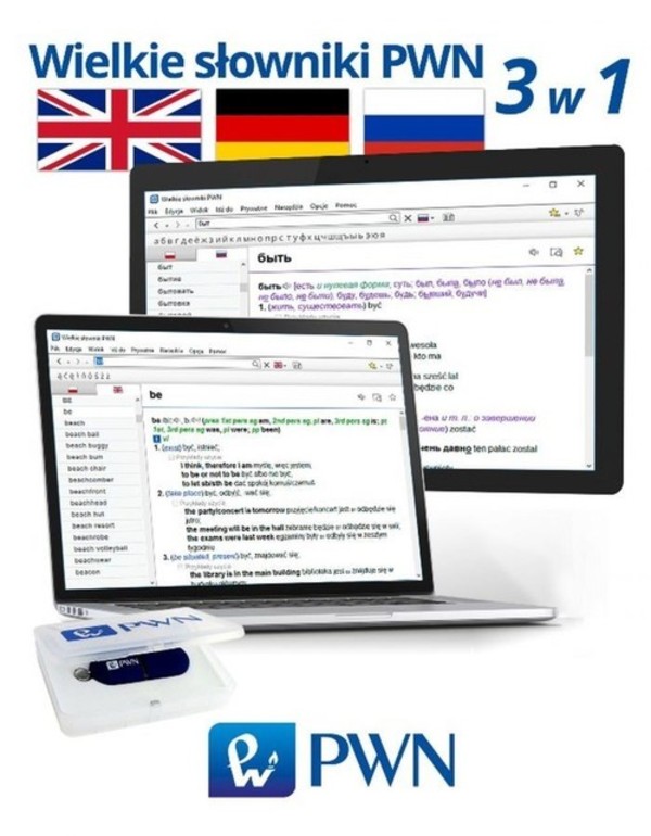Wielki multimedialny słownik PWN 3w1 angielski, niemiecki, rosyjski