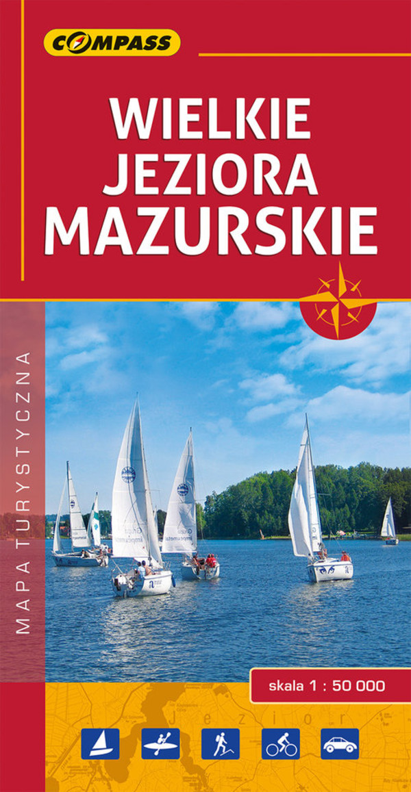 Wielkie Jeziora Mazurskie mapa turystyczna Skala: 1:50 000