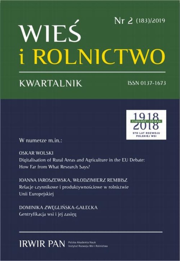 Wieś i Rolnictwo nr 2(183)/2019 - pdf