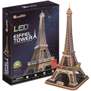 Puzzle Wieża Eiffla 3D LED 82 elementy