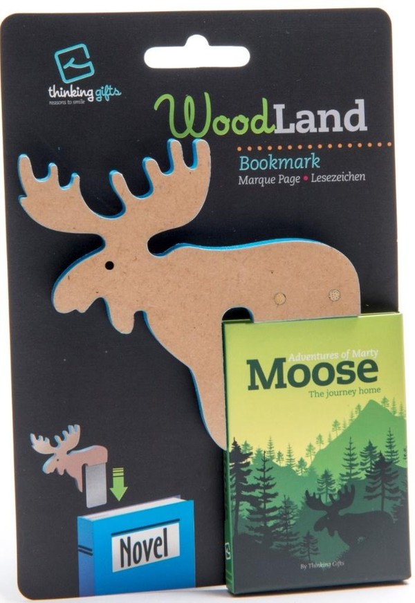 WoodLand Moose drewniana zakładka do książki Łoś
