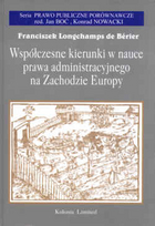 Współczesne kierunki w nauce prawa administracyjnego na Zachodzie Europy