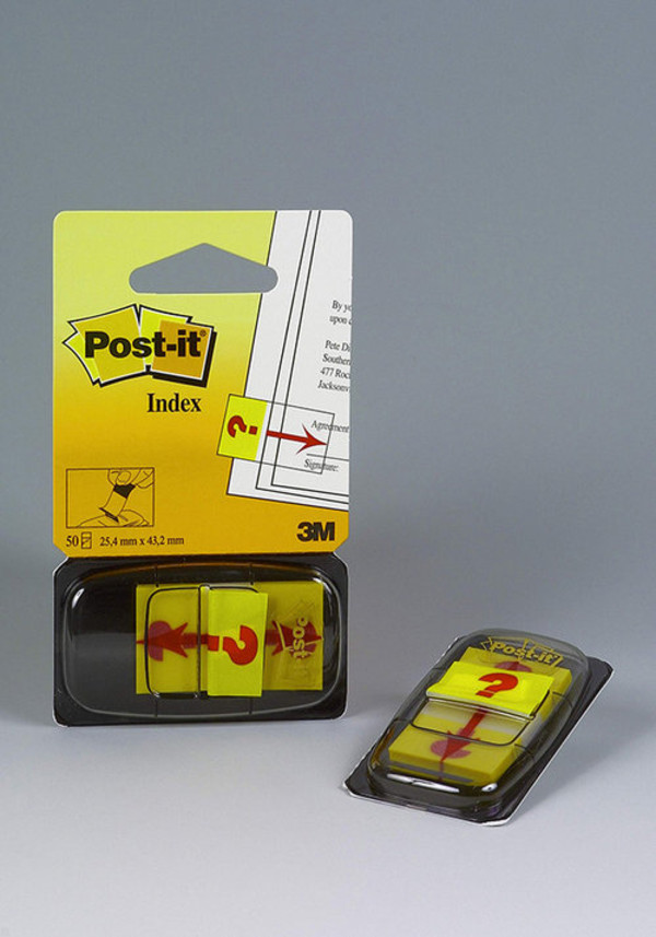 Zakładki indeksujące POST-IT z nadrukiem `znak zapytania` (680-32R), PP, 25x43mm, 50 kartek