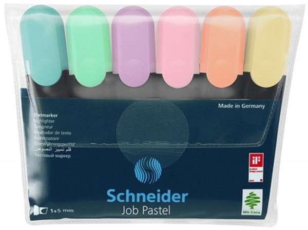 Zakreślacz SCHNEIDER Job Pastel 1-5 mm 6 sztuk mix kolorów
