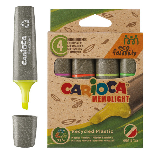 Zakreślacze ecofamily 4 kolory carioca 43098