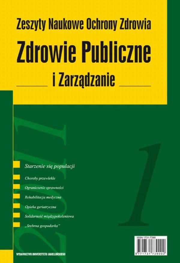 Zdrowie Publiczne i Zarządzanie 1/2011. Starzenie się - pdf