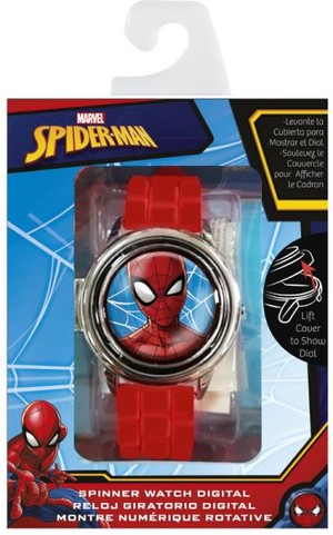 Zegarek cyfrowy ze spinerem w metalowej obudowie Spider-Man