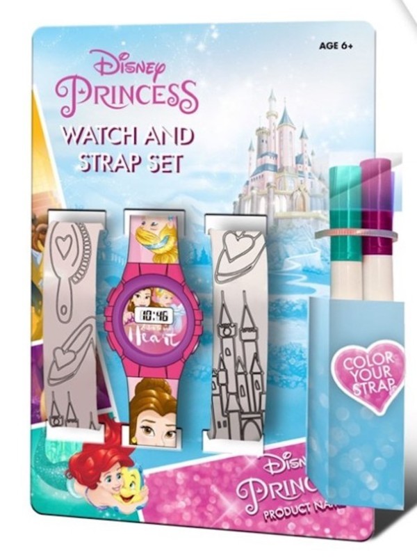 Zegarek elektroniczny + 2 paski Księżniczki Disney