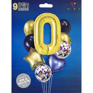 Zestaw balonów cyfra 1, wys. 40-60cm 9 szt