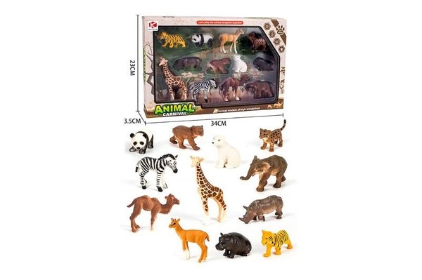 Zestaw dzikich zwierząt 12 elementów