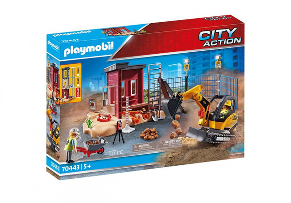 Playmobil Zestaw figurek Mała koparka z elementem konstrukcyjnym