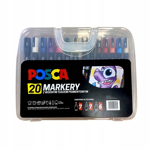 Zestaw markerów plastikowa walizka 20 kolorów posca