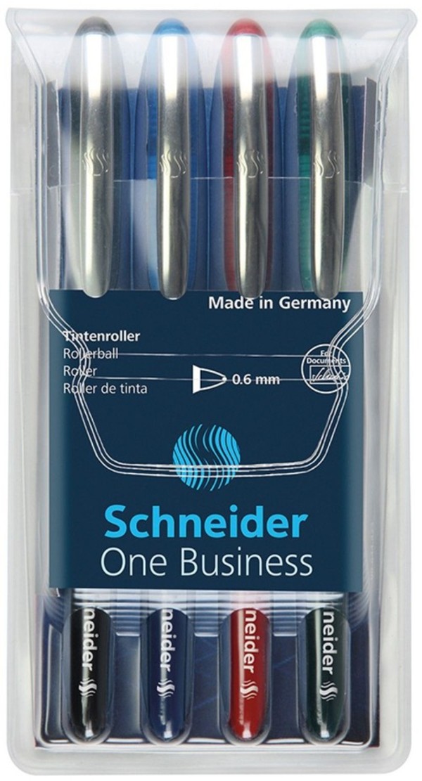 Zestaw piór kulkowych Schneider One Business 0,6 mm 4 sztuki mix kolorów