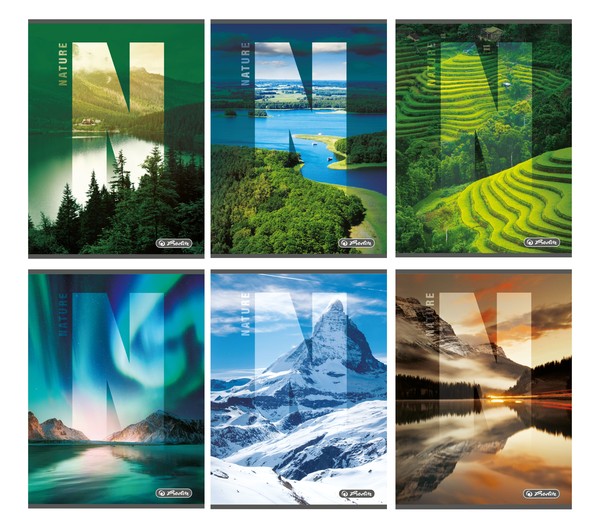 Zeszyt A4 80 kartek kratka Nature 5 sztuk (mix wzorów)