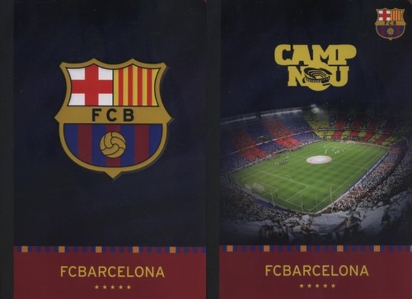 Zeszyt A4 FC Barcelona w kratkę 80 kartek 6 sztuk mix