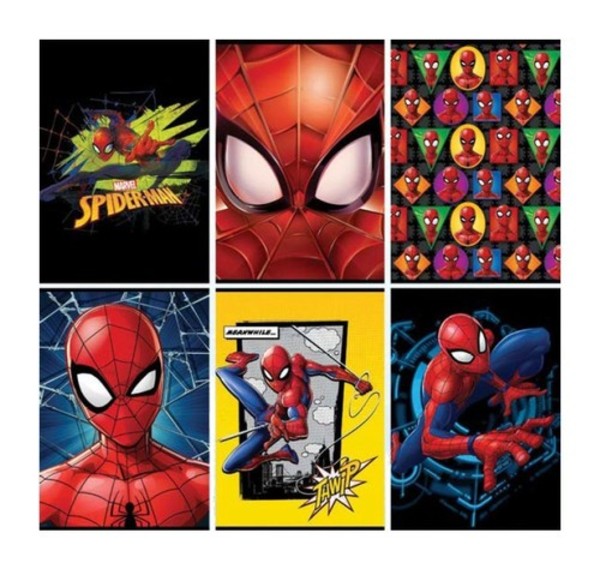Zeszyt A5 w linie 54 kartki Spider-Man 10 sztuk mix