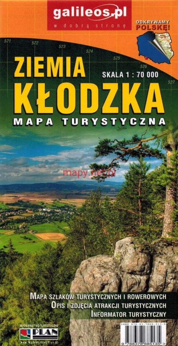 Ziemia Kłodzka Mapa turystyczna Skala 1:70 000