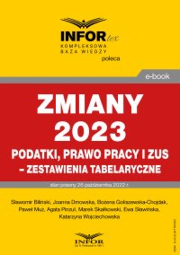 Zmiany 2023. Podatki,prawo pracy i ZUS-zestawienie tabelaryczne - pdf