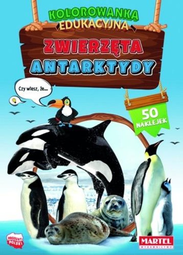 Zwierzęta Antarktydy z naklejkami Kolorowanka edukacyjna